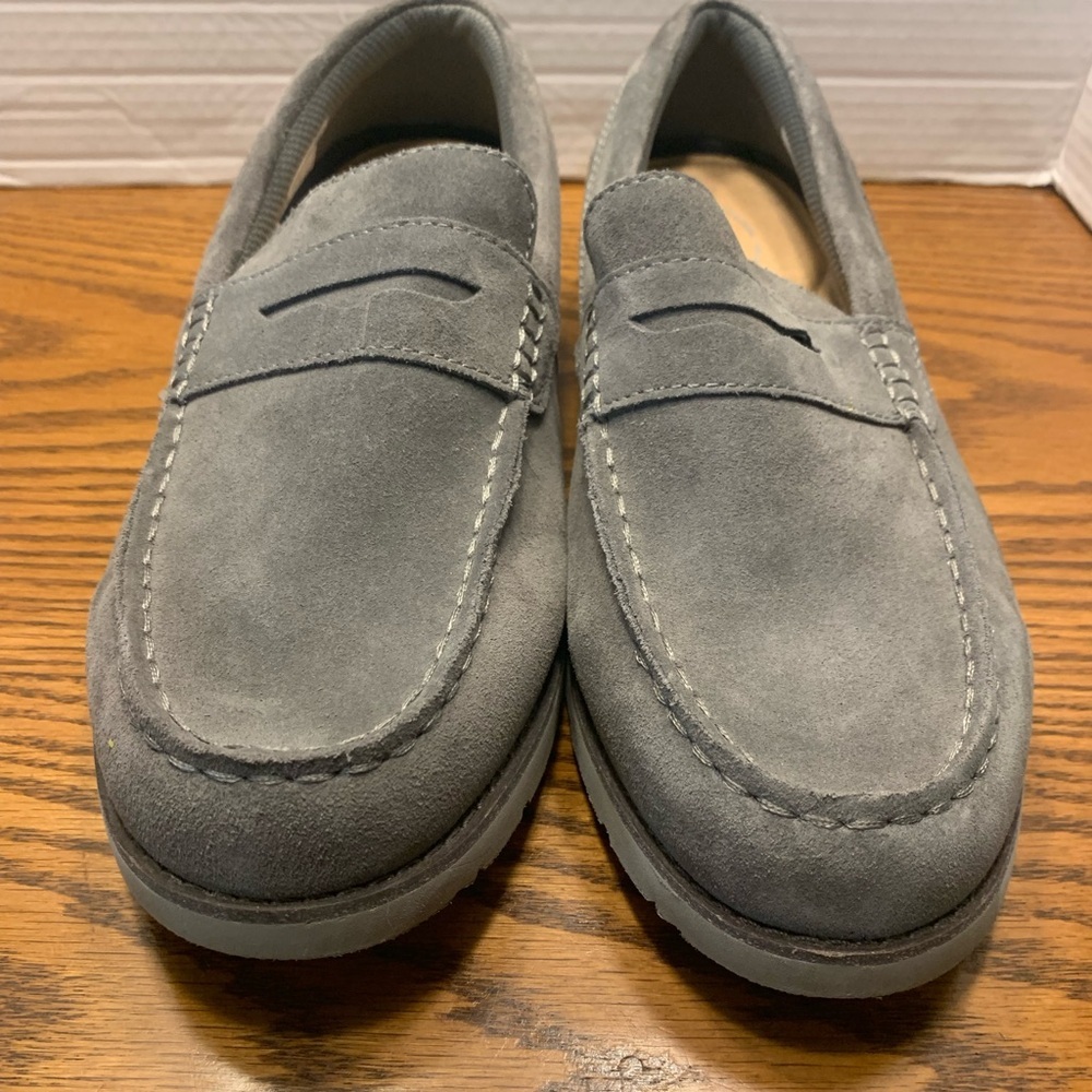 Lands' End Gray Penny Loafers Sleek Suede Slip-Ons Size 11D lightweight Flexble - Picture 8 of 13